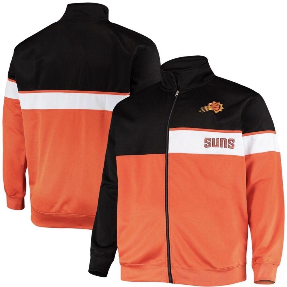 Phoenix Suns Big & Tall Full-Zip Track Jacket - Black/Orange Size MEN 2XL NWT